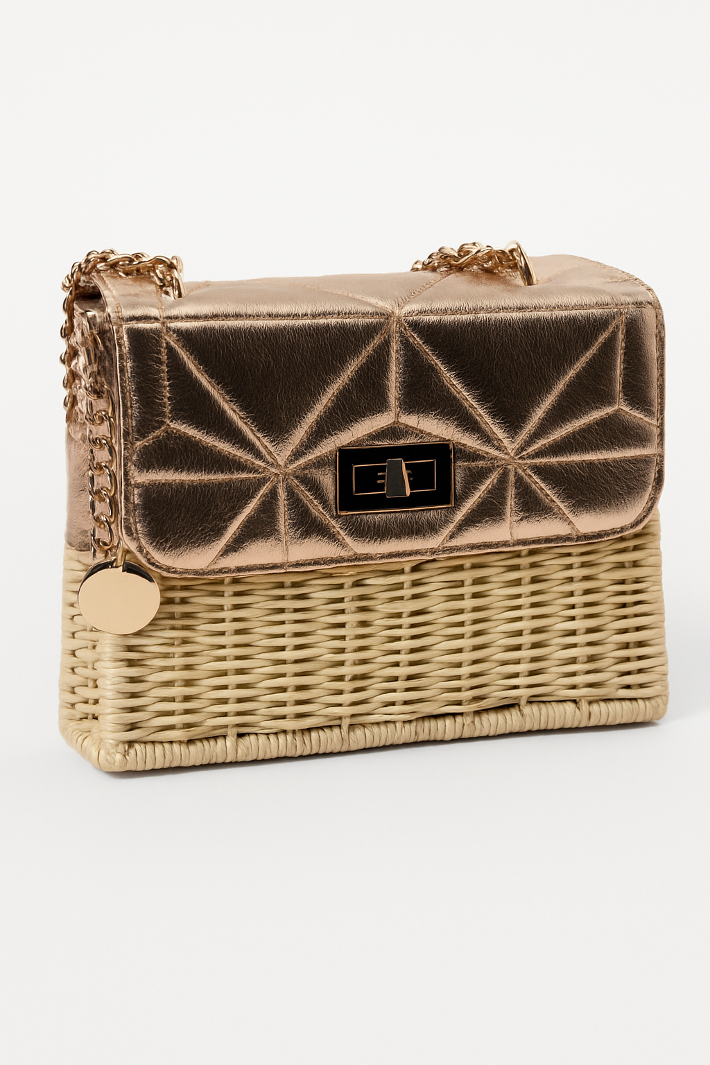 Golden Woven Luxe Satchel