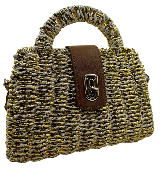 Luxe Weave Top-Handle Bag