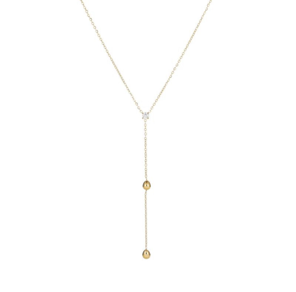Minimalist Drop Pendant Necklace – Silver or Gold