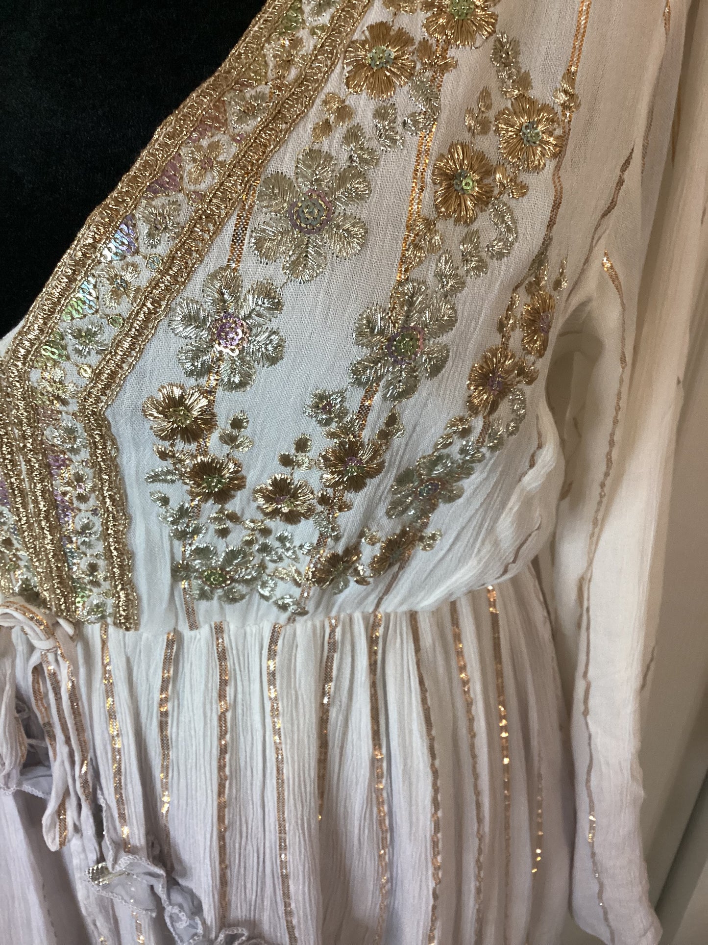 Golden Bloom Ruffle Dress