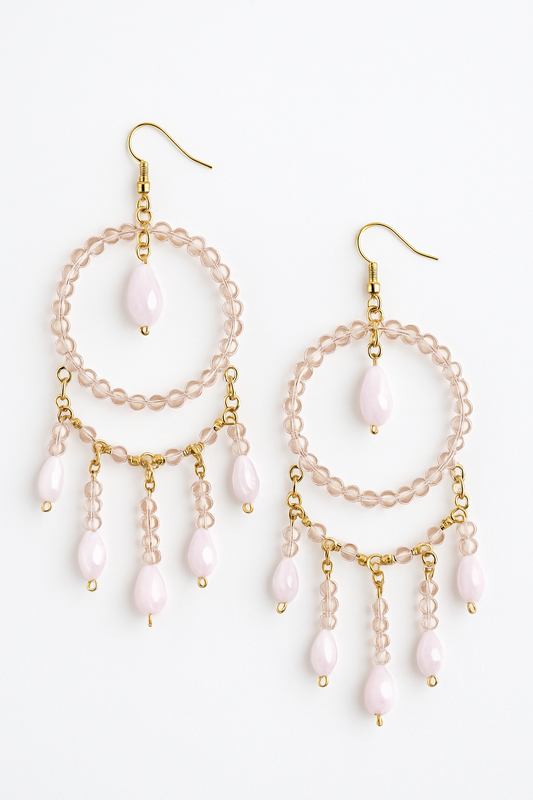 Blush Crystal Cascade Earrings
