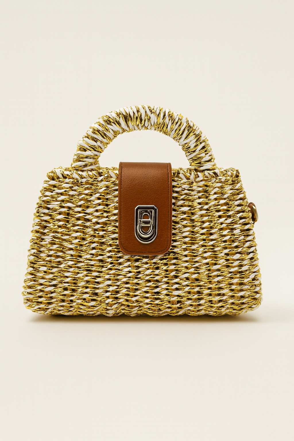Luxe Weave Top-Handle Bag