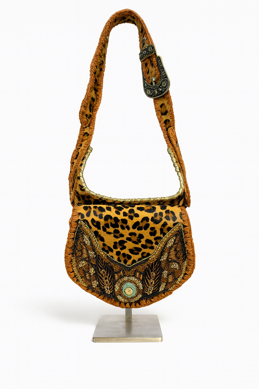 Wild Ember Beaded Shoulder Bag