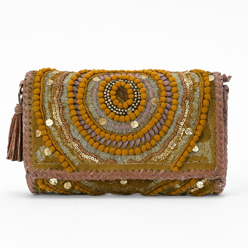 Lunar Radiance Beaded Clutch