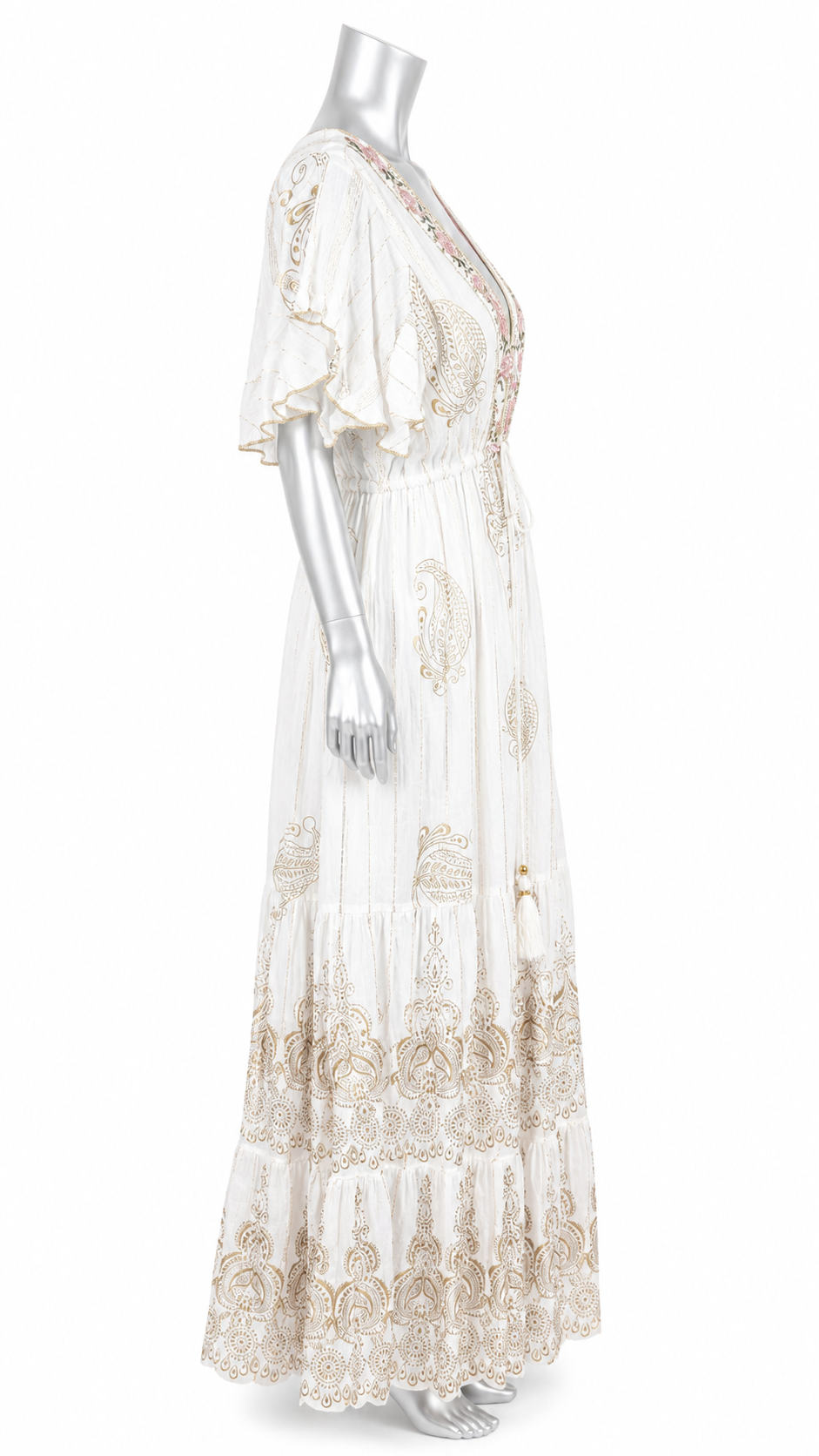 Rosé Riviera Embroidered Maxi Dress