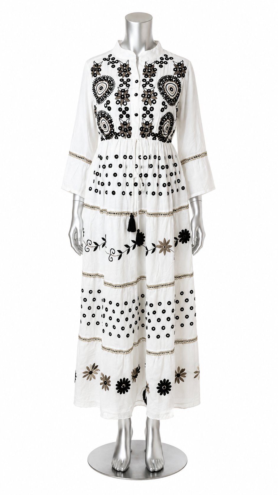 Moonlit Meadow Embroidered Maxi Dress