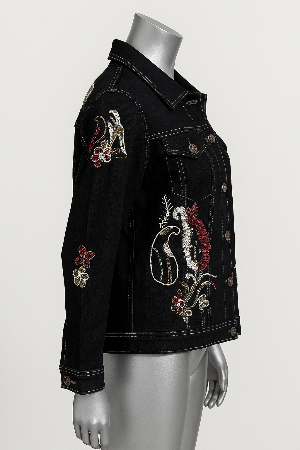 Ember Bloom Embroidered Denim Jacket