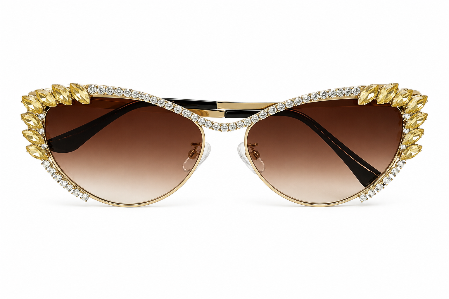 Champagne Radiance Crystal Cat-Eye Sunglasses