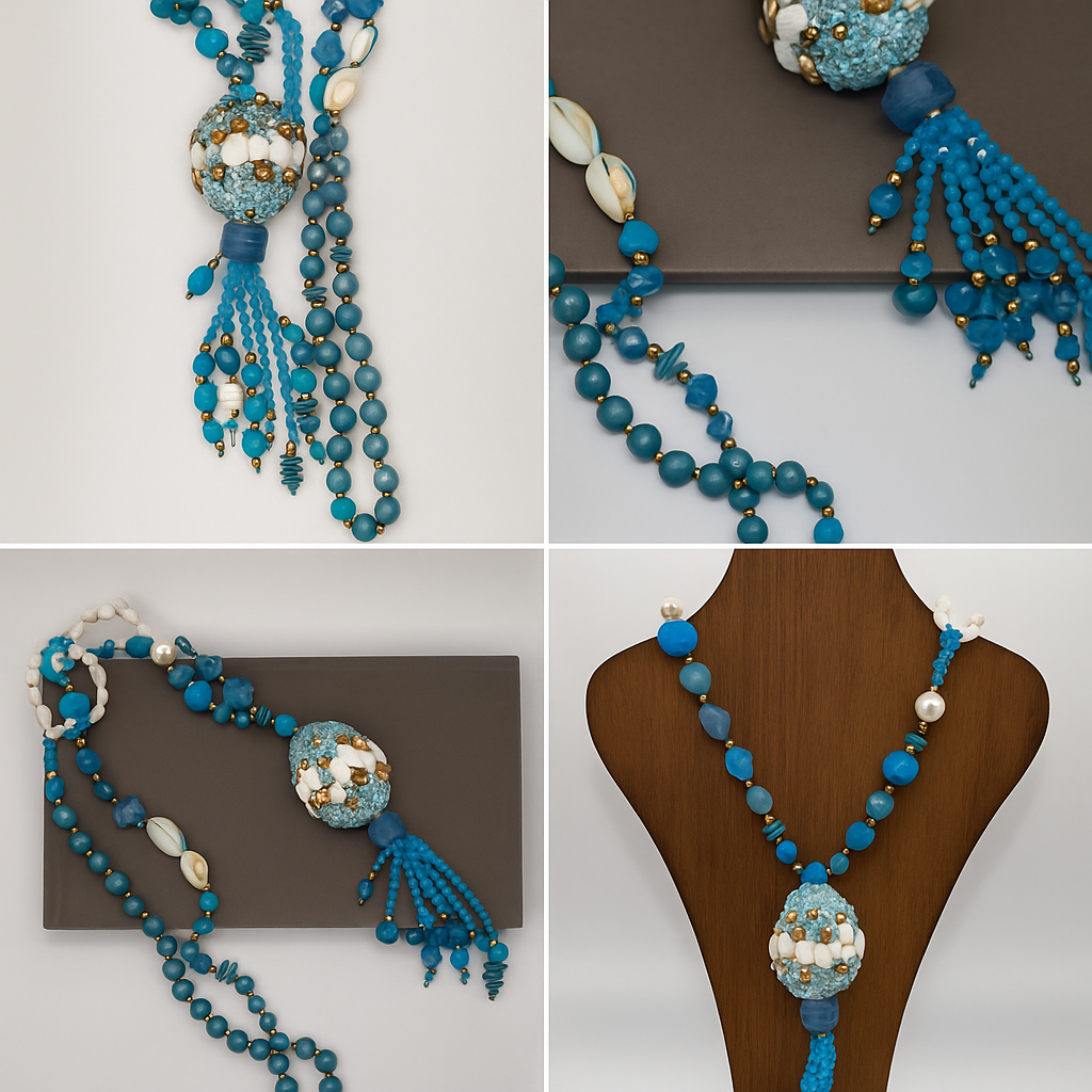 Turquoise Seashell Beaded Necklace