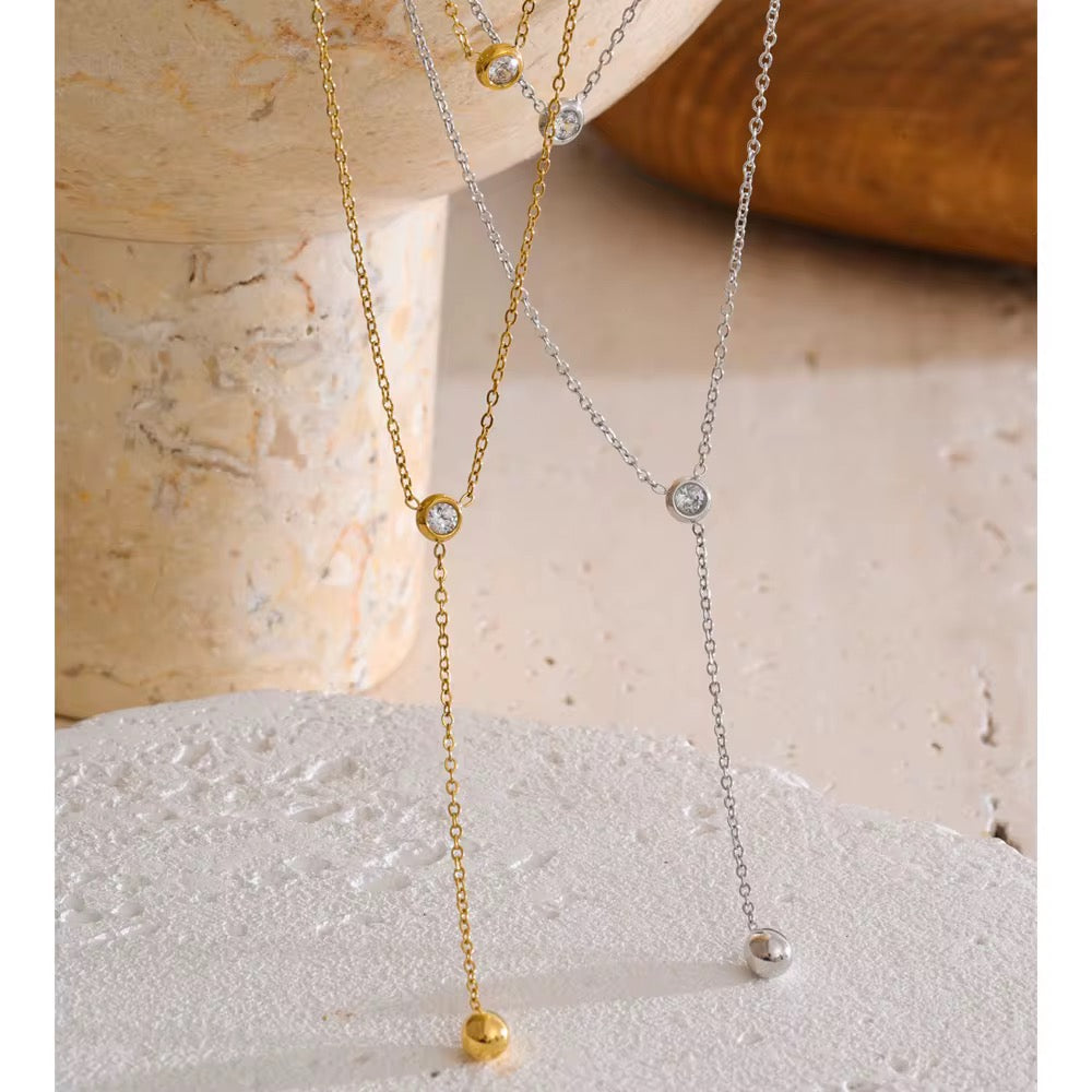 Luna Bezel Trio Jewelry Set - Stainless Steel