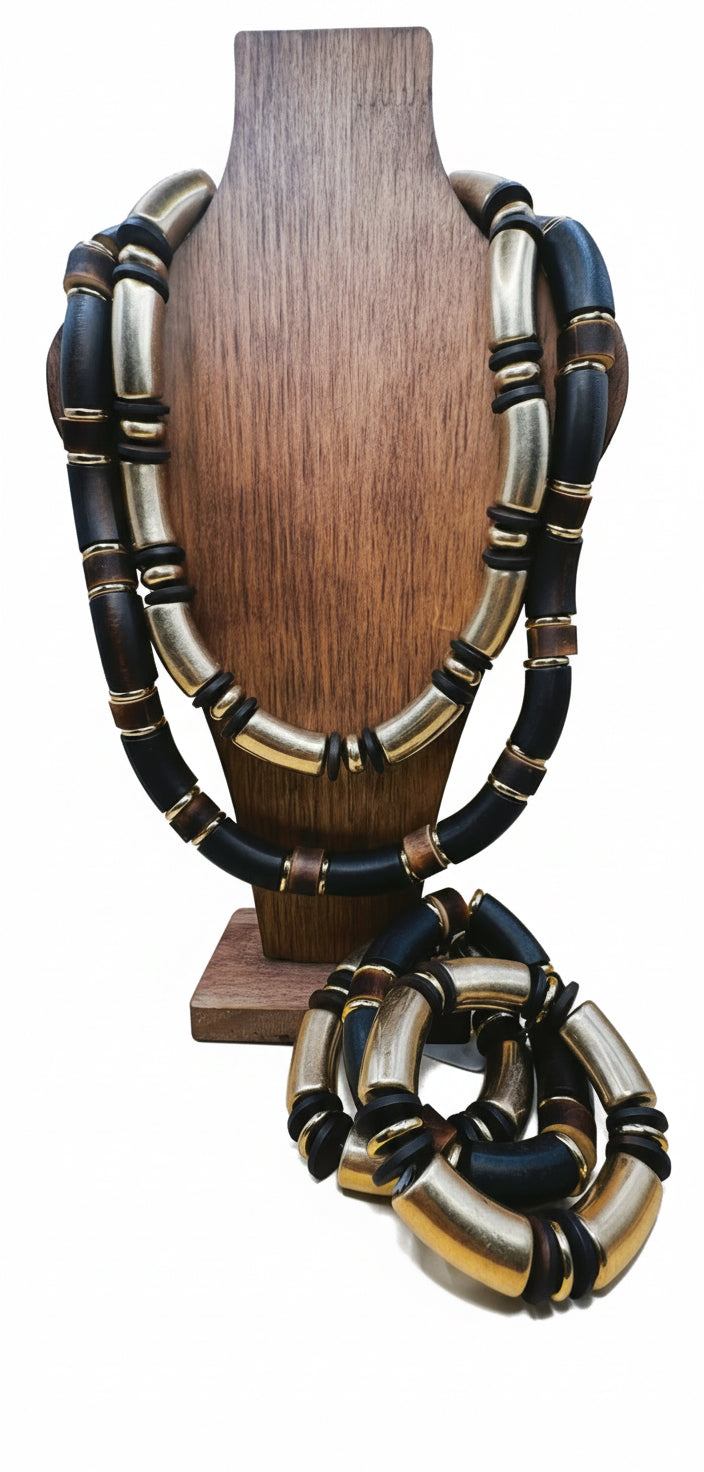 Amani Double-Strand Necklace & Bracelet Set