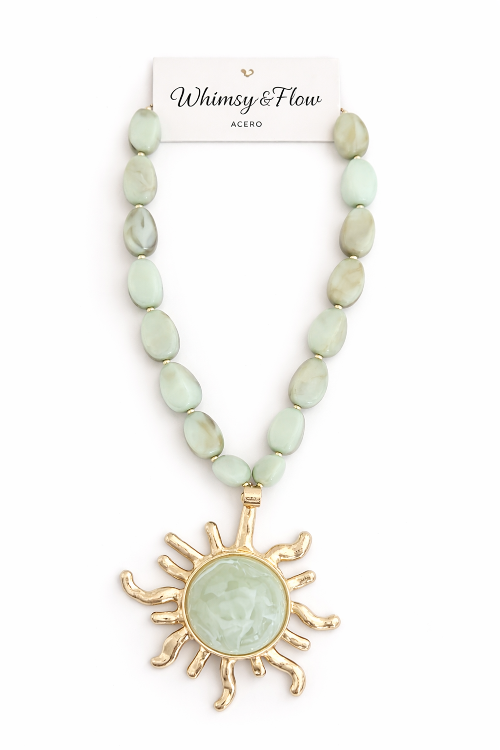 Solara Sage Sunburst Jewelry Set
