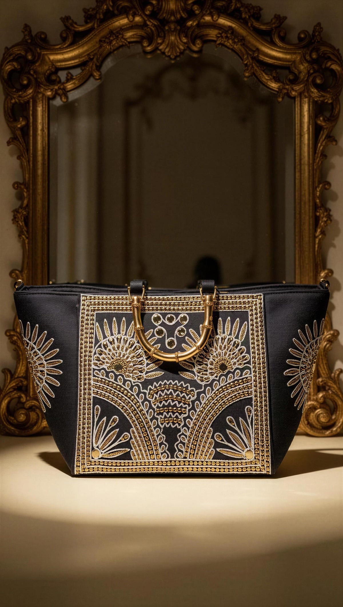 Midnight Maharani Embellished Tote