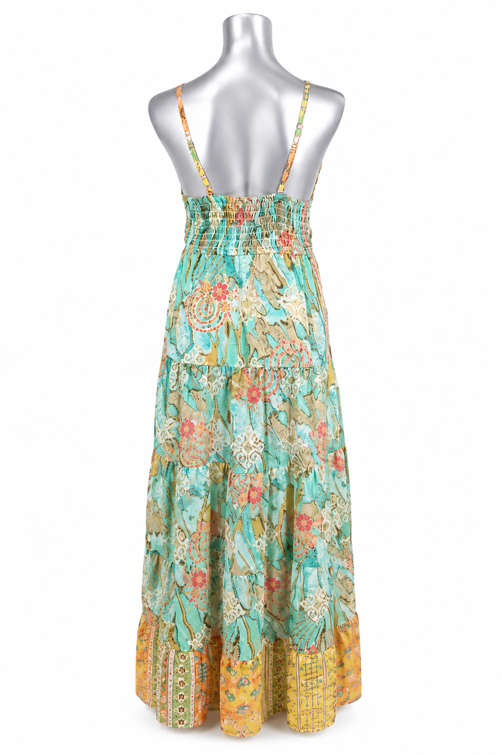Golden Tide Silk Maxi Dress