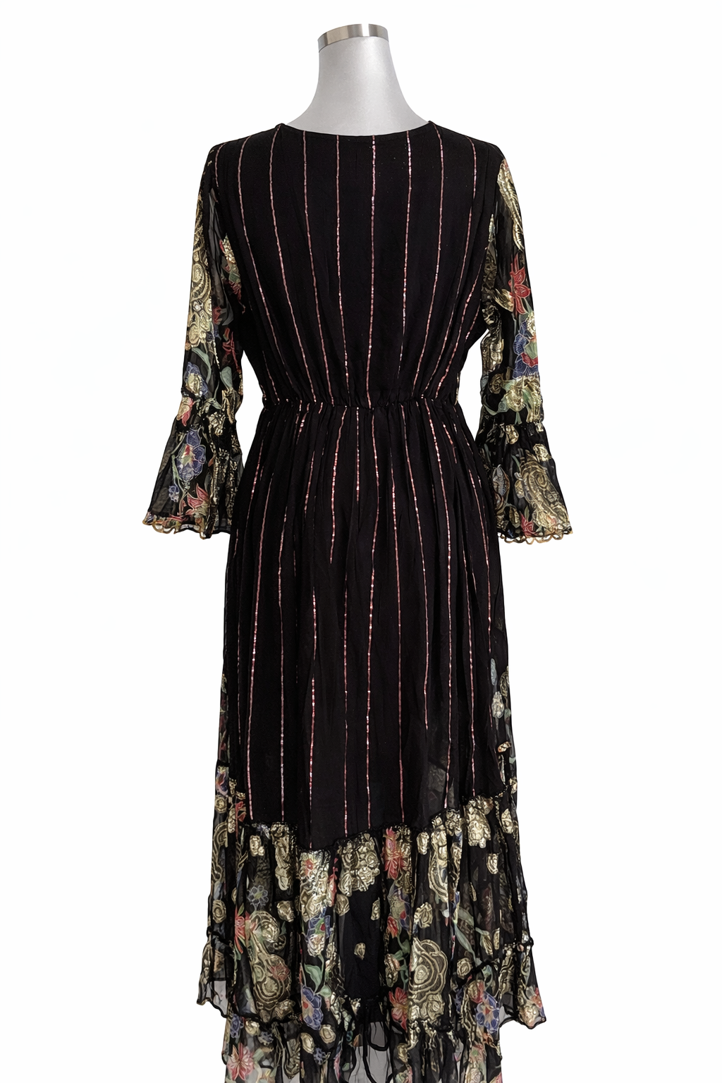 Midnight Mirage Embellished Boho Dress
