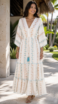 Coastal Daydream Embroidered Maxi Dress