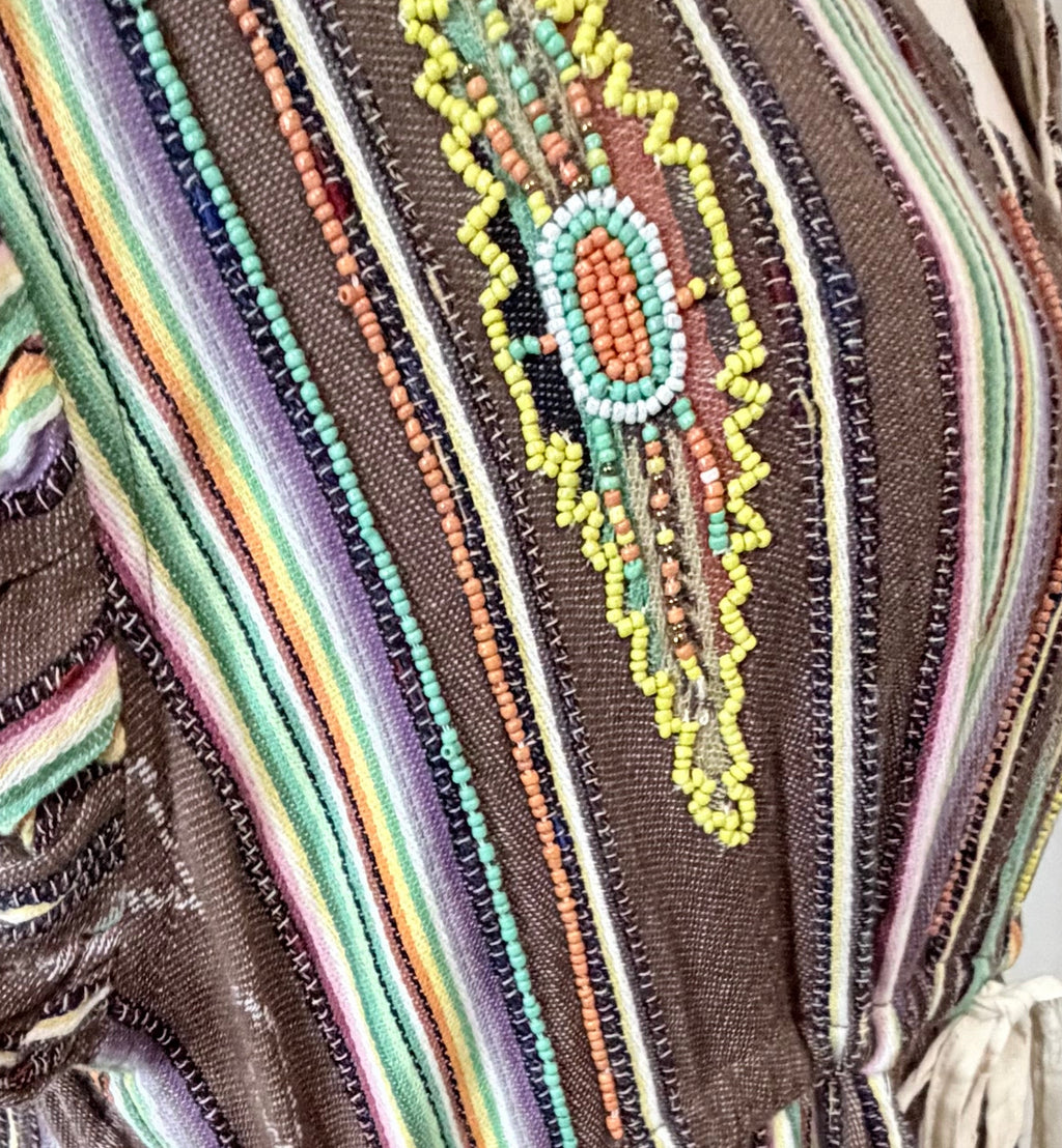 Desert Moon Hand-Beaded High-Low Maxi Dress