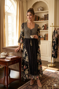 Midnight Mirage Embellished Boho Dress