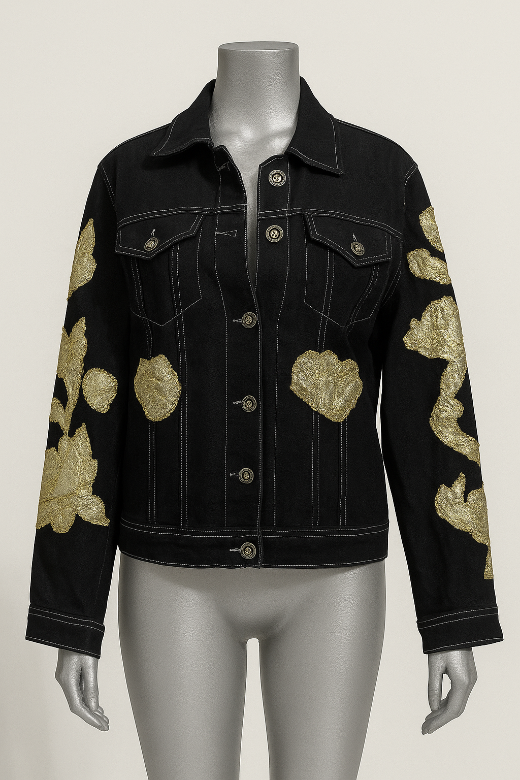 Golden Bloom Denim Jacket