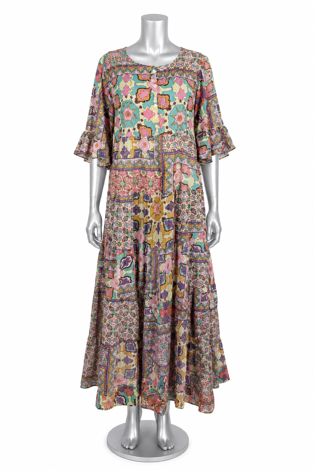 Golden Mosaic Reverie Maxi Dress
