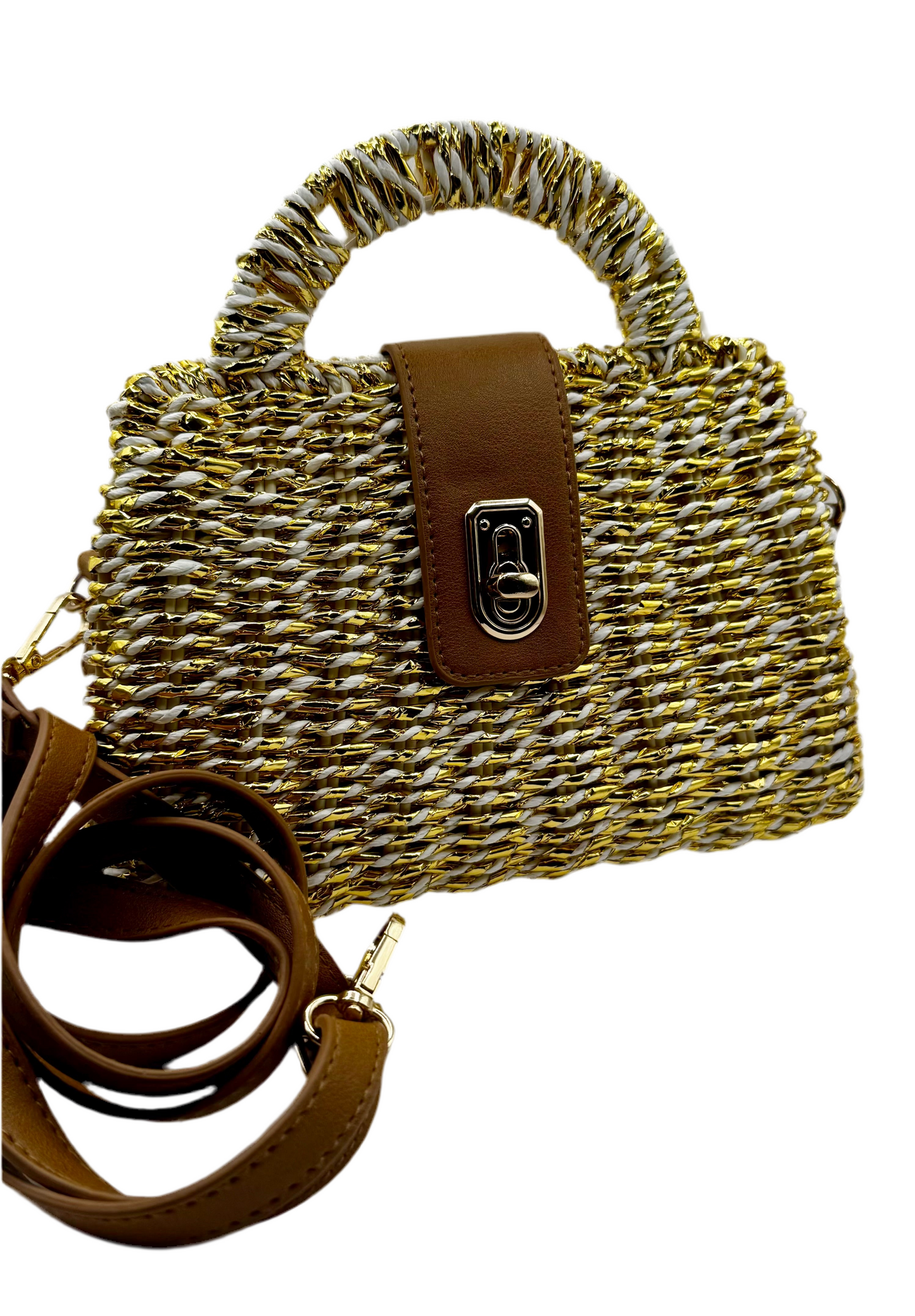 Luxe Weave Top-Handle Bag