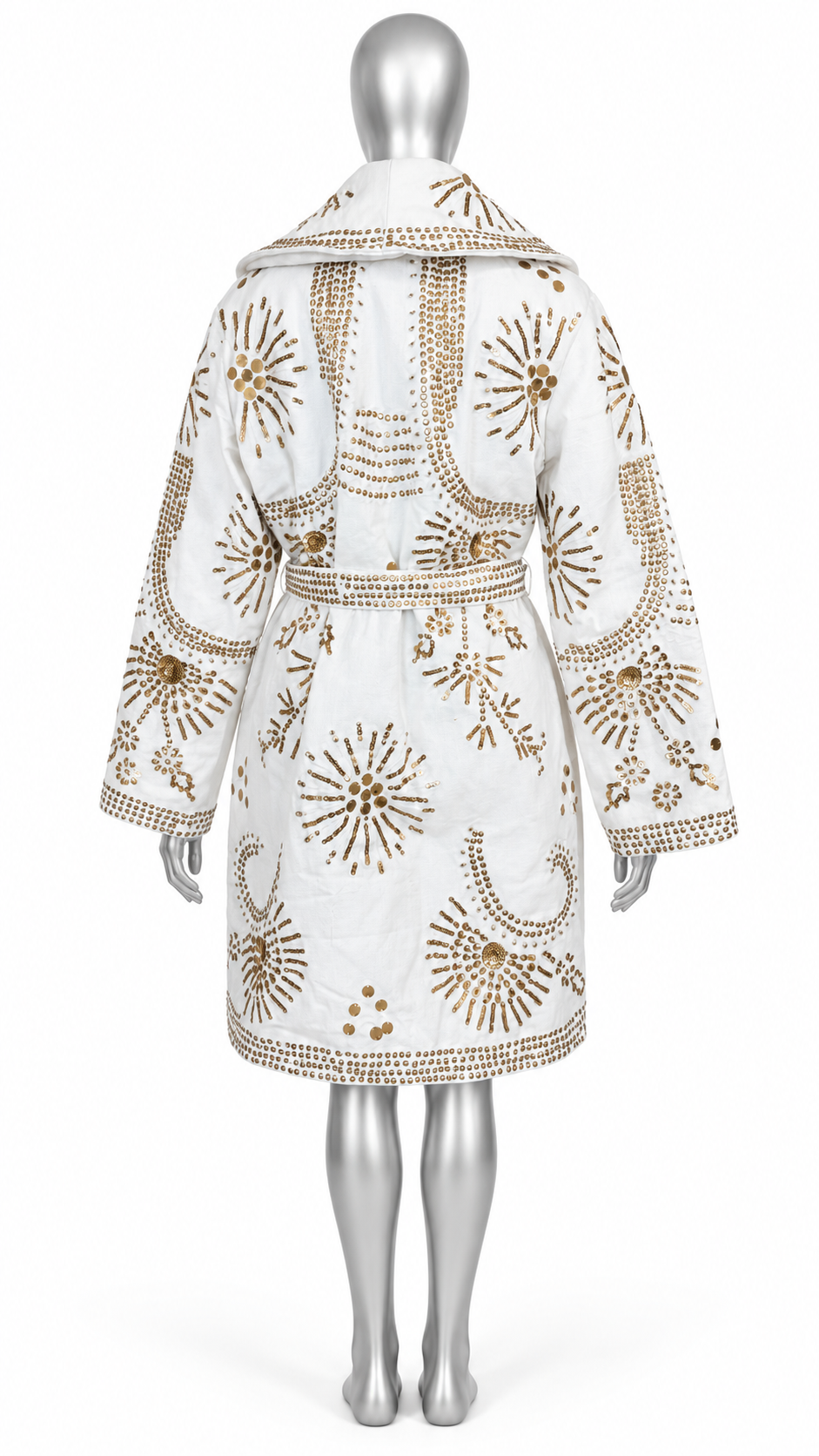 Gilded Solstice Hand-Embellished Canvas Coat