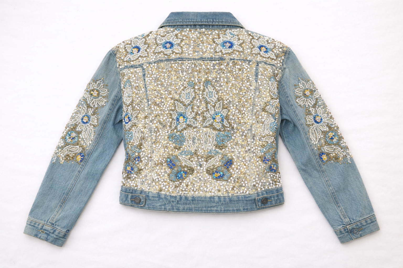 Celestial Tide Embellished Denim Jacket
