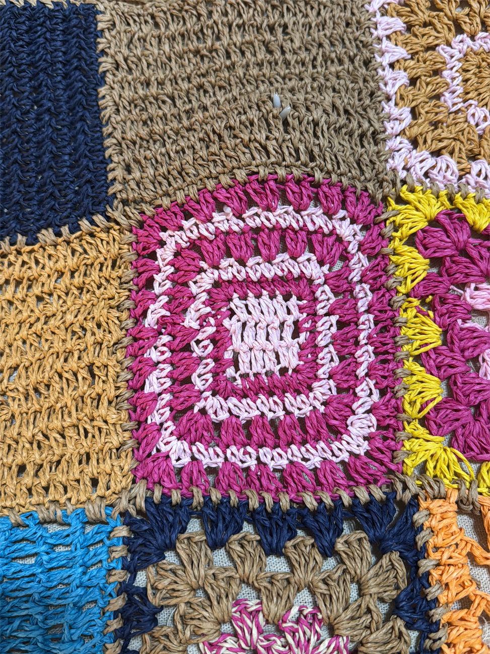 Maribel Crochet Patchwork Tote