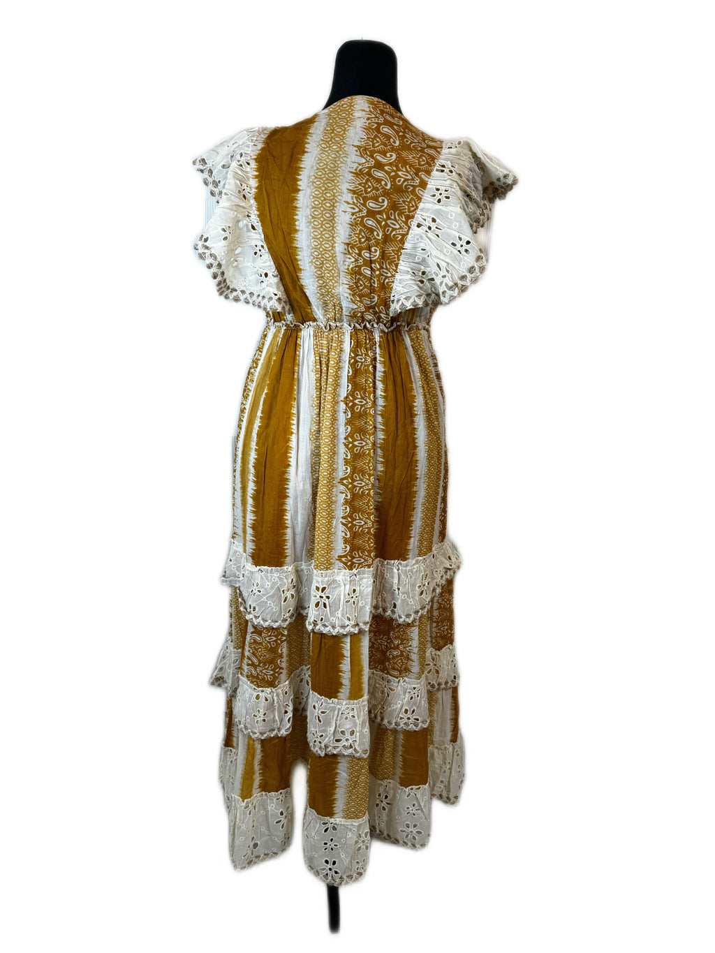 Golden Meadow Eyelet Ruffle Dress