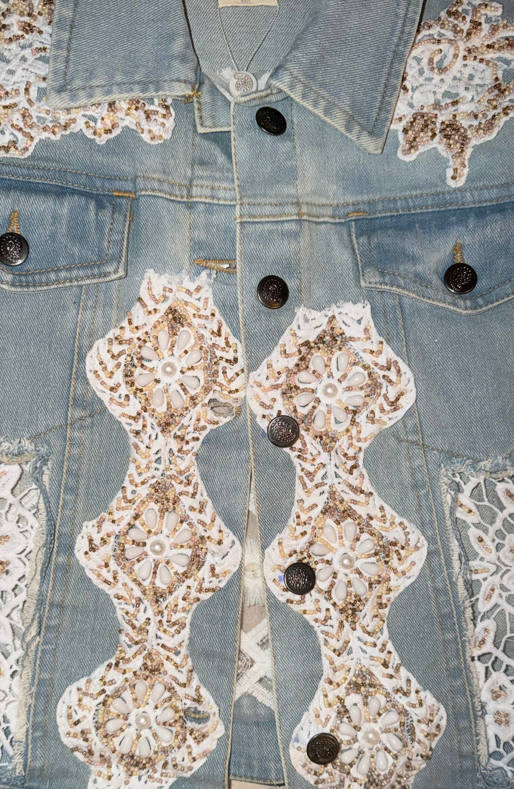 Ivory Heirloom Lace Denim Jacket