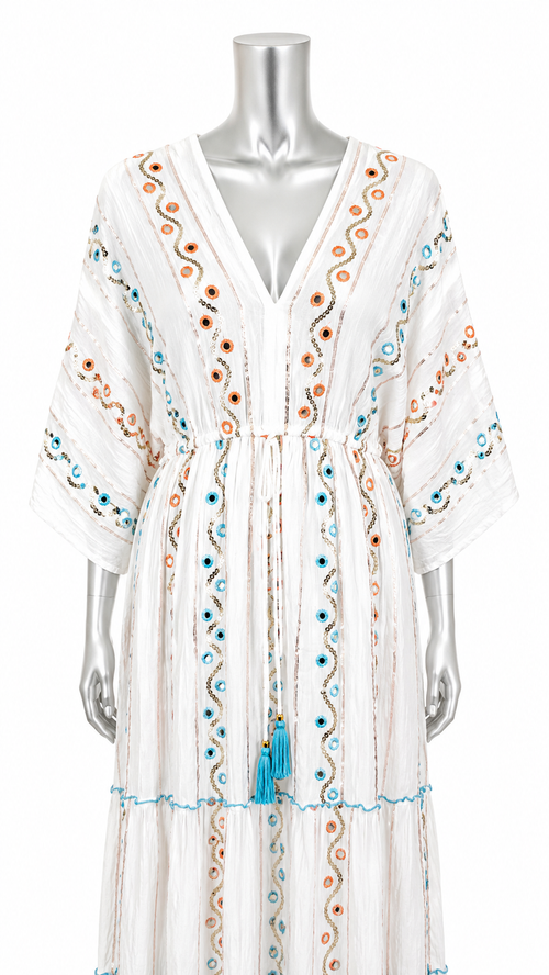 Coastal Daydream Embroidered Maxi Dress