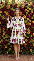 Rosalita Garden Embroidered Cotton Dress