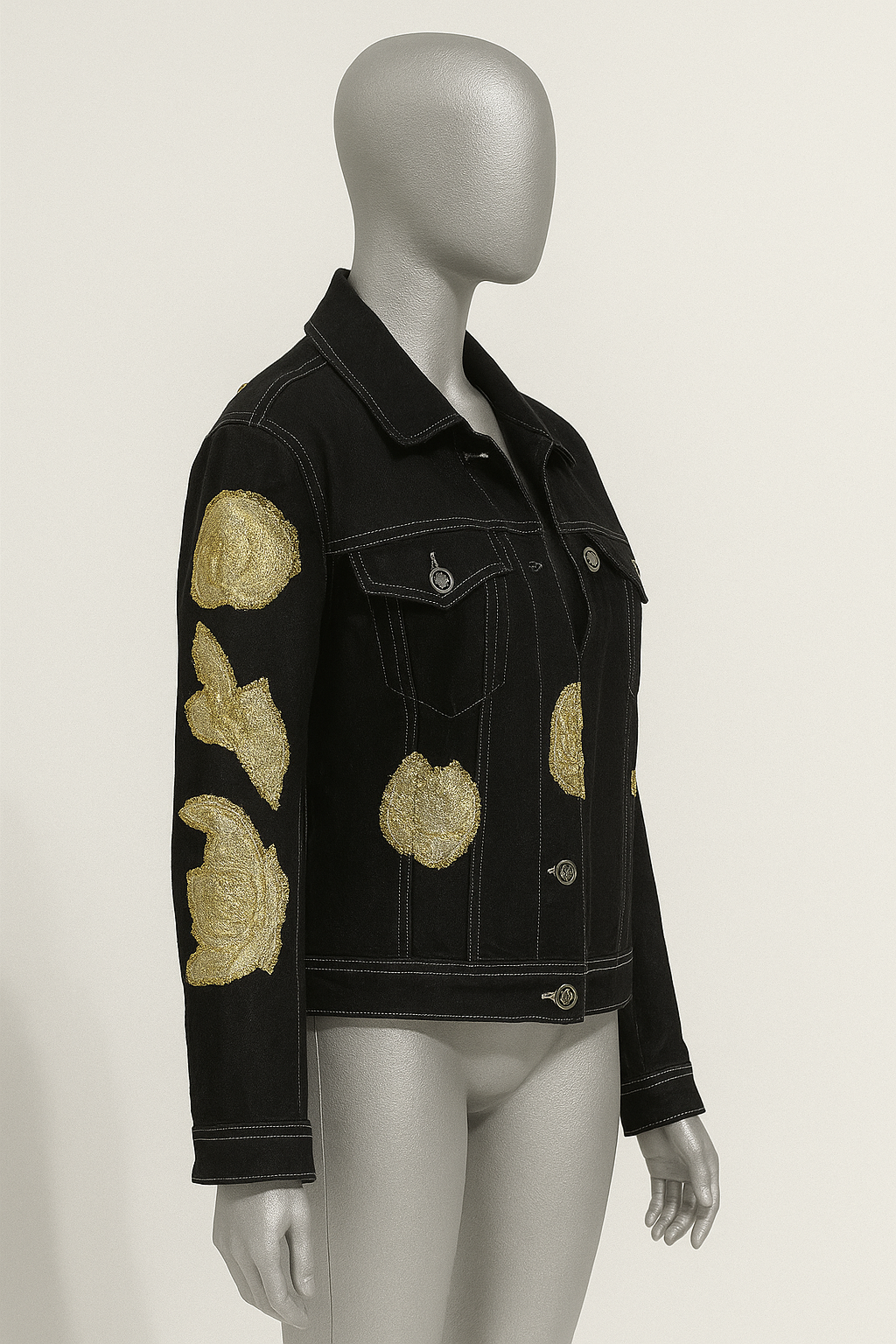Golden Bloom Denim Jacket
