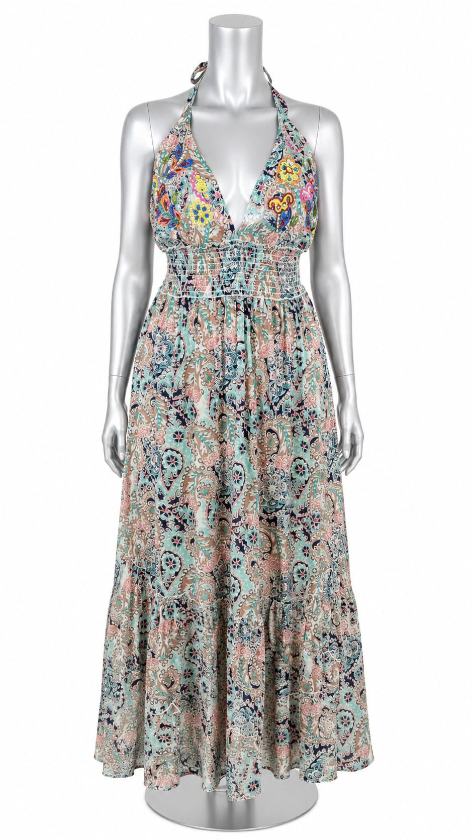 The Maribelle Beaded Halter Maxi Dress