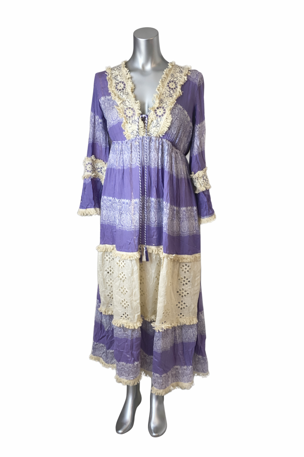 Lavender Lattice Kaftan Dress
