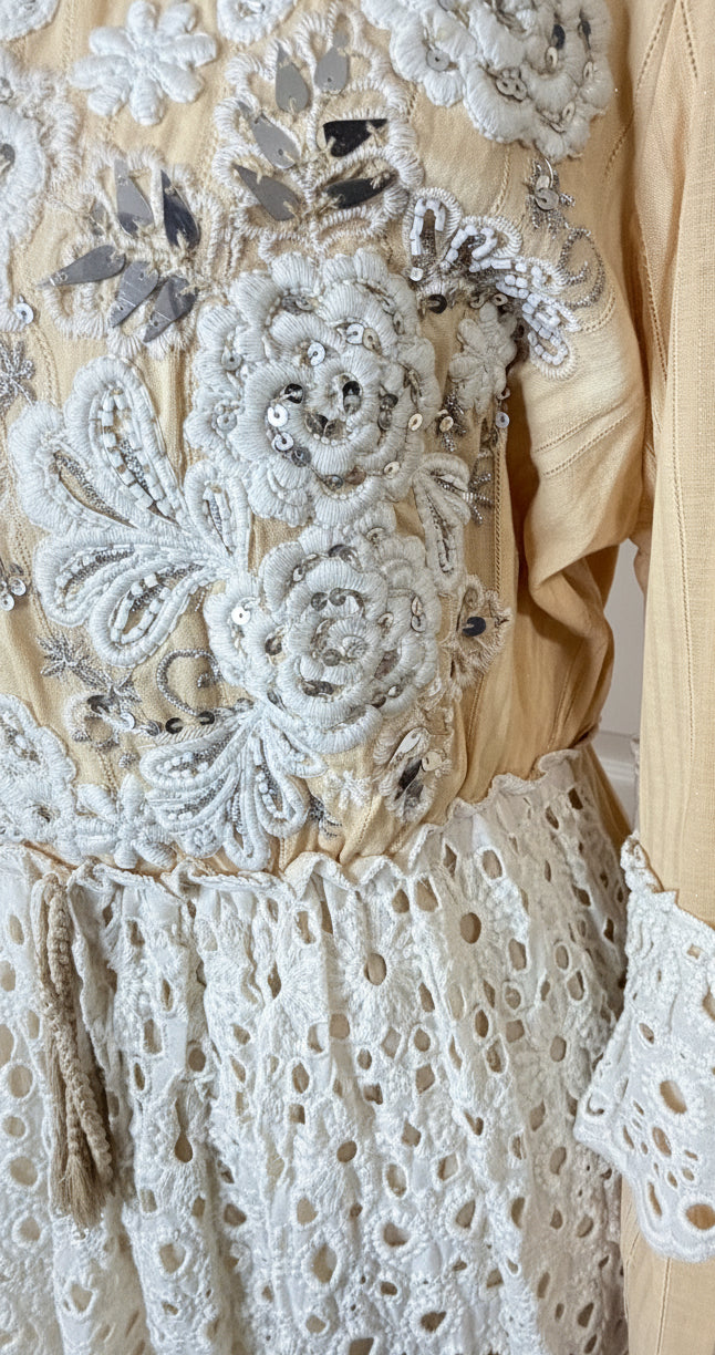 The Golden Lace Reverie Maxi Dress