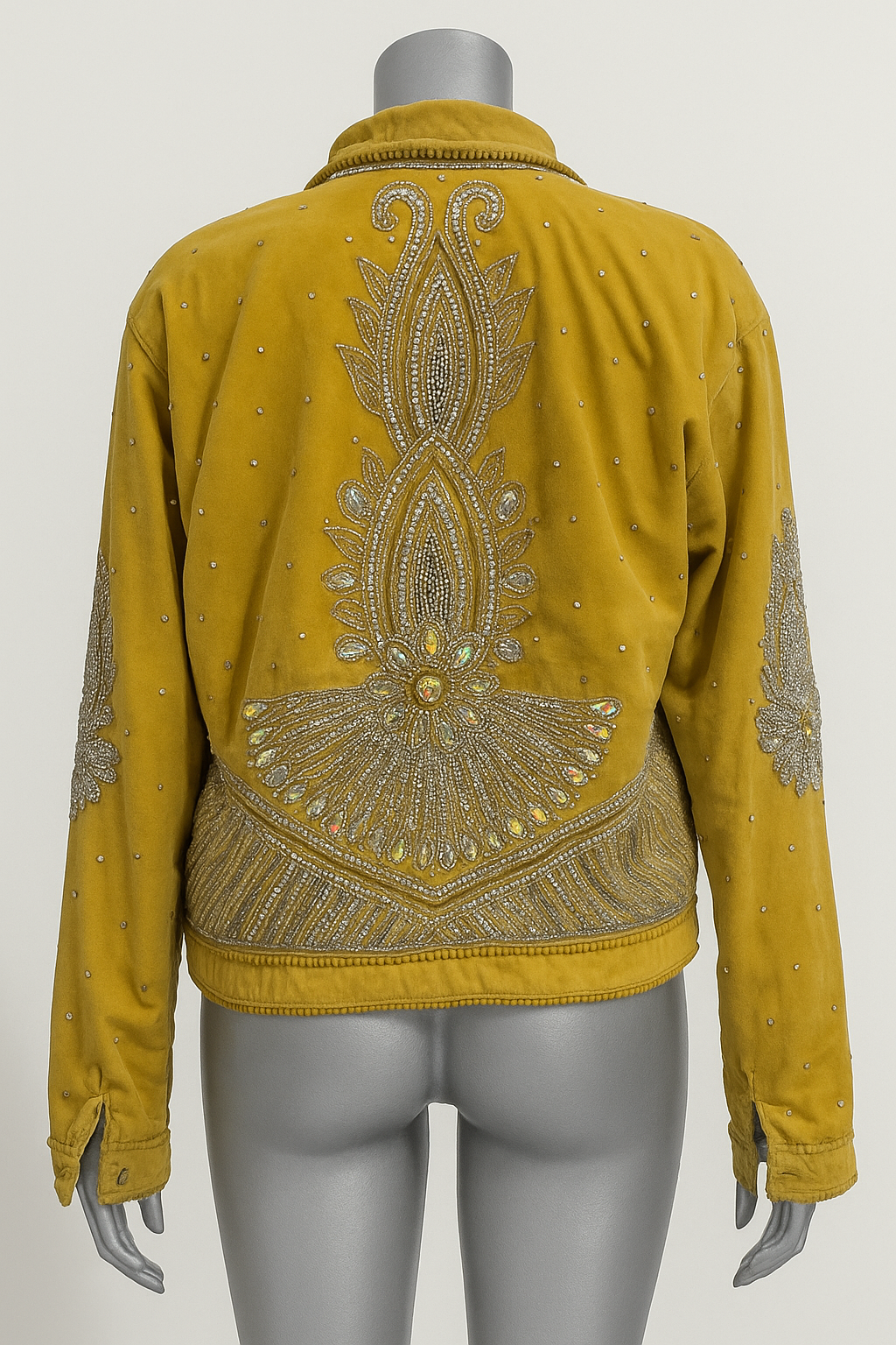 Golden Marigold Velvet-Touch Embellished Jacket