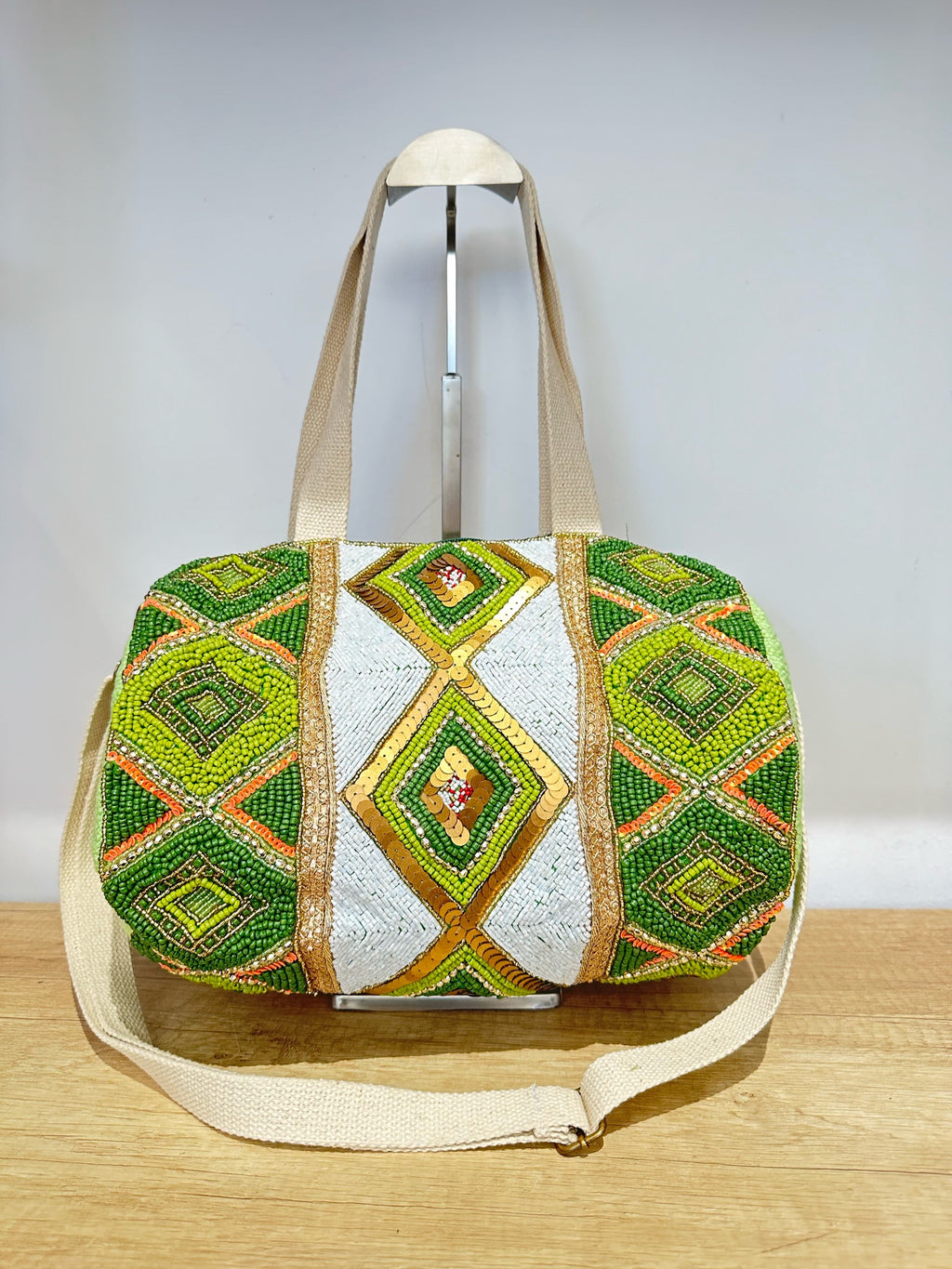 Verdant Horizon Beaded Tote