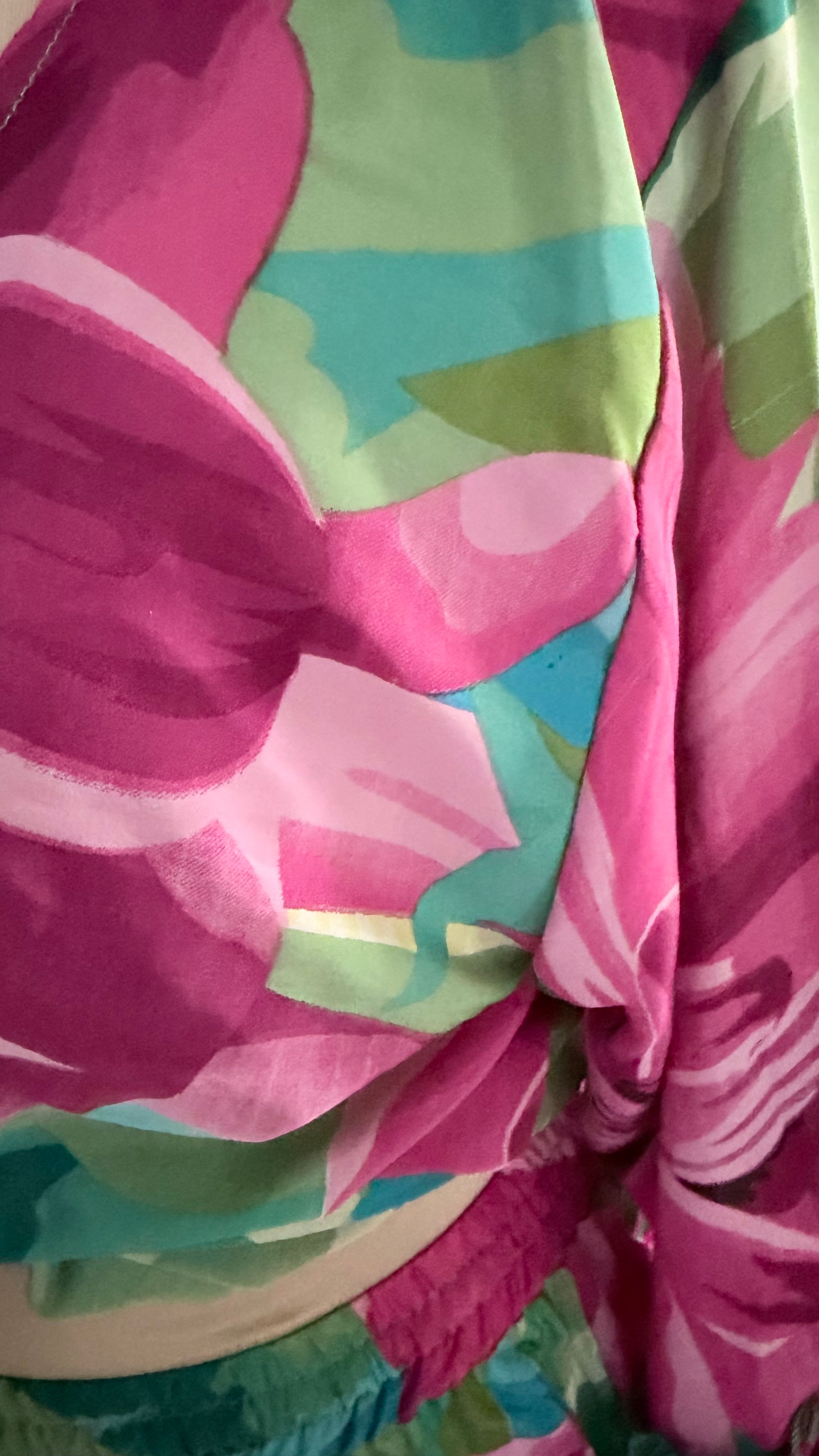 Hibiscus Breeze Cold-Pressed Silk Pant Set