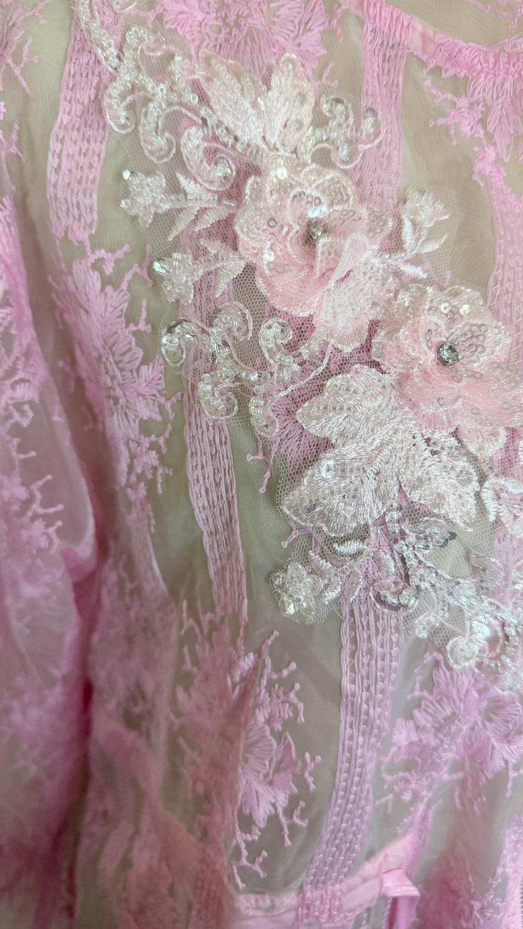 Blush Reverie Lace Duster Jacket