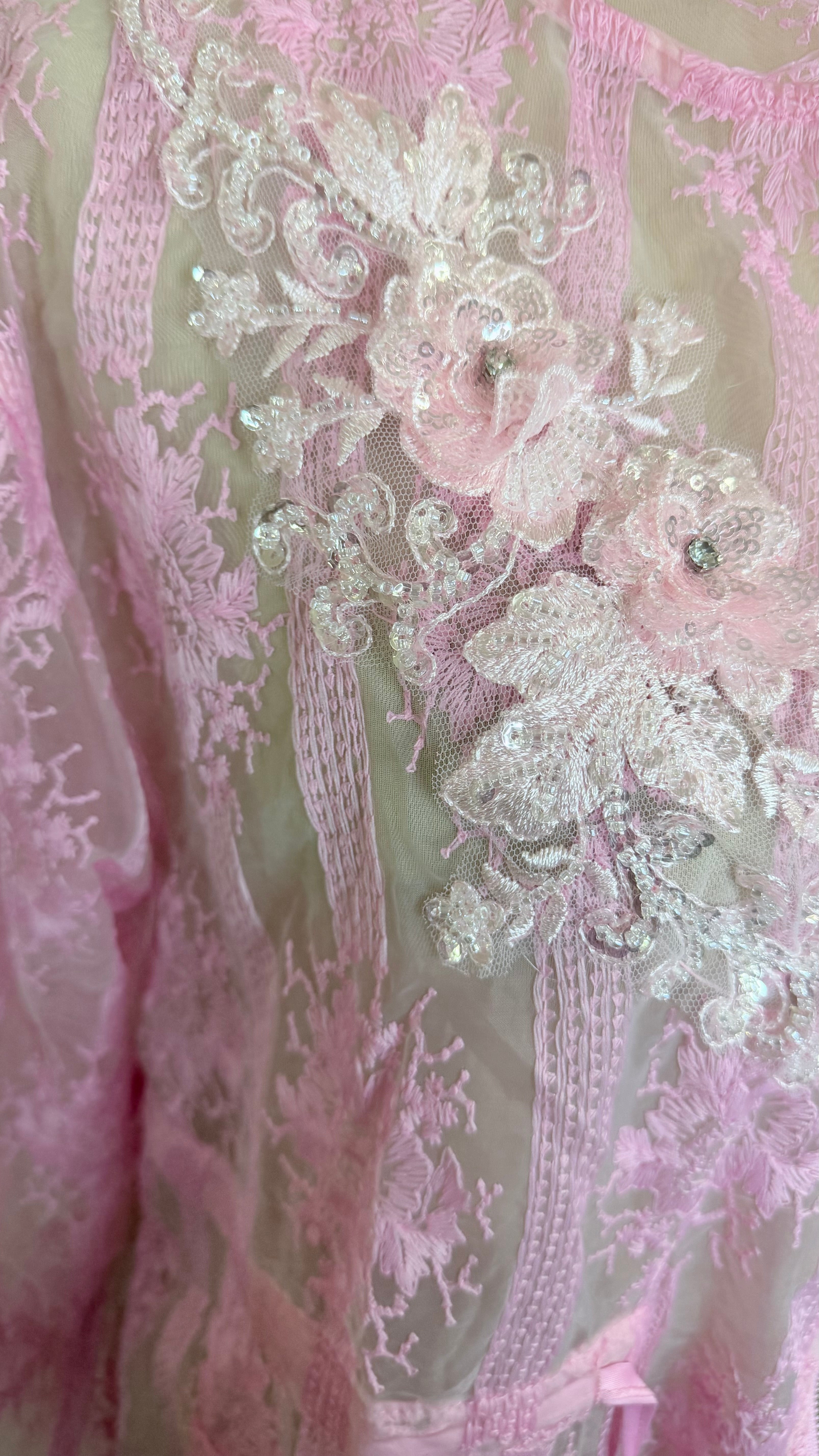 Blush Reverie Lace Duster Jacket