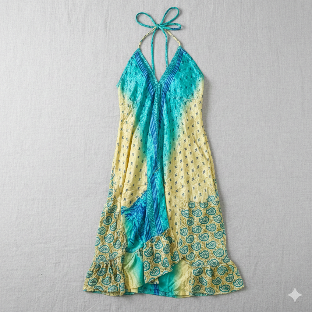 Laguna Whisper Silk Halter Dress