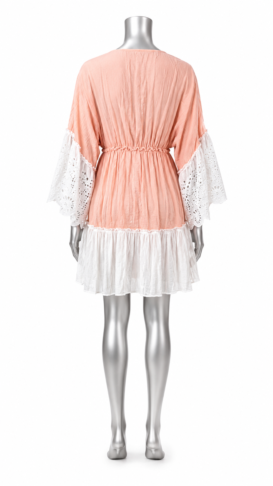 Blush Garden Embroidered Boho Tunic Dress