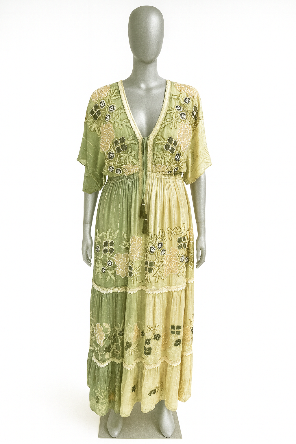Cream-a Pistachio Maxi Dress