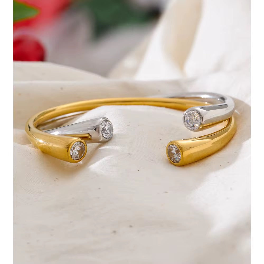 Luna Bezel Trio Jewelry Set - Stainless Steel