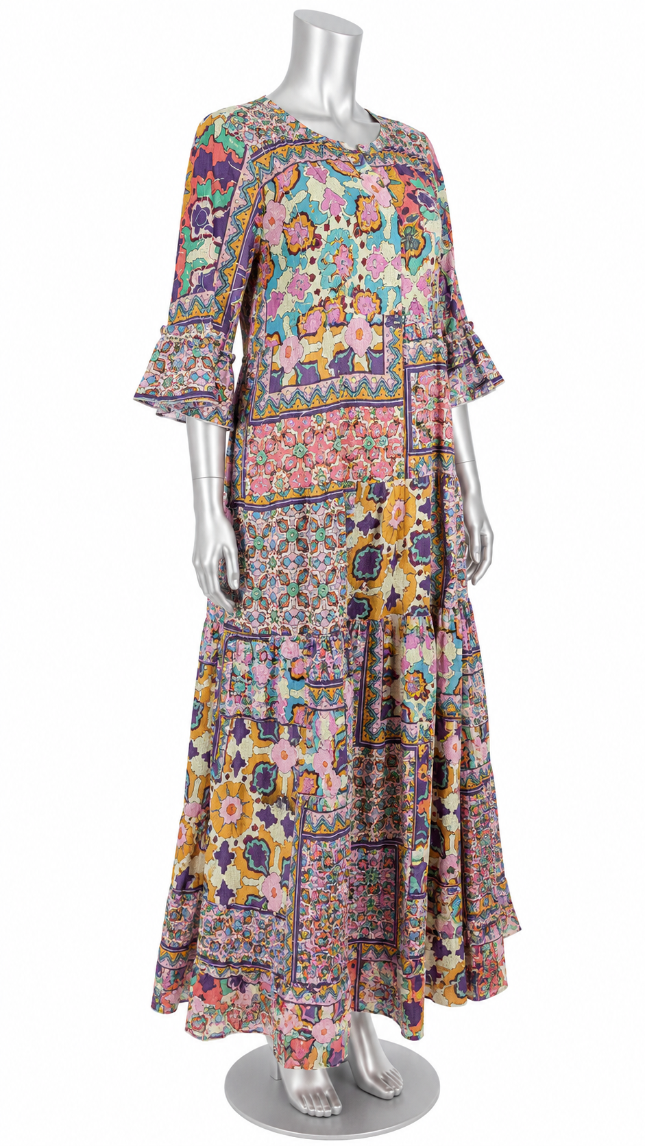 Golden Mosaic Reverie Maxi Dress