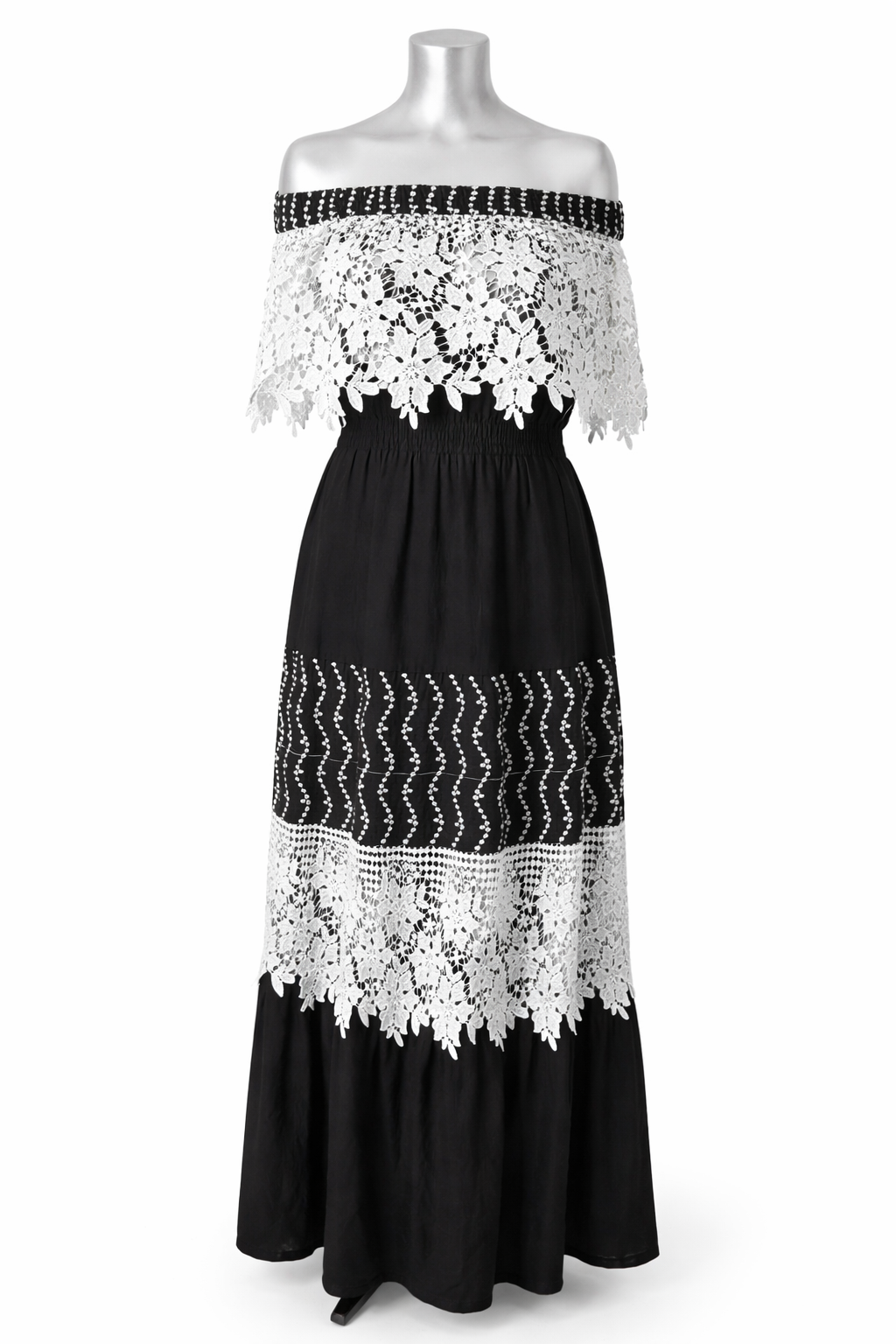 Midnight Garden Lace Maxi Dress