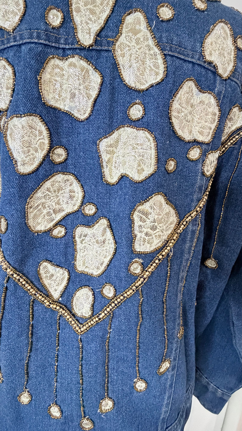 Midnight Mirage Beaded Denim Jacket