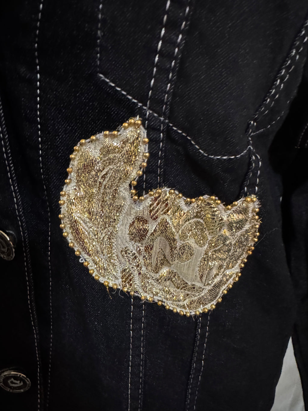 Golden Bloom Denim Jacket