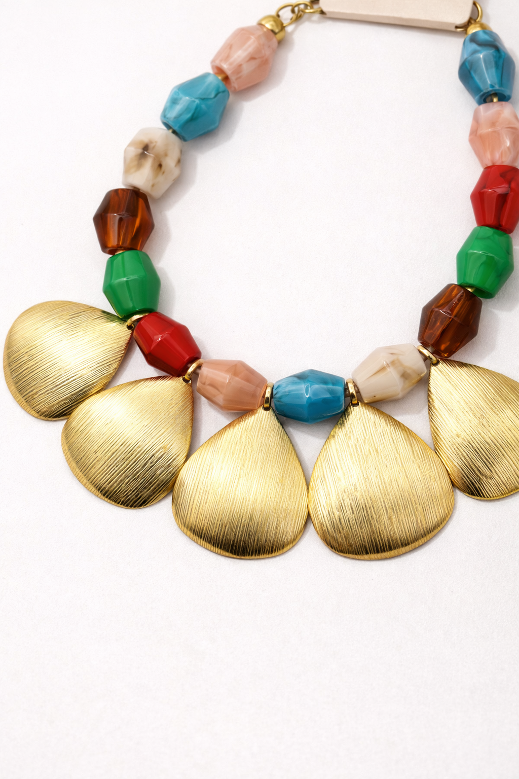 Solana Brass Fan Statement Necklace